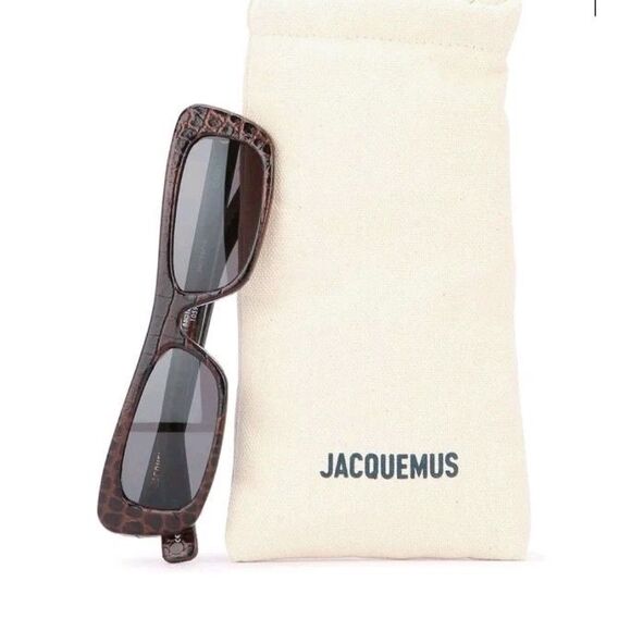 New Jacquemus X Linda Farrow Rectangular Snake 55-16-145 Sunglasses
